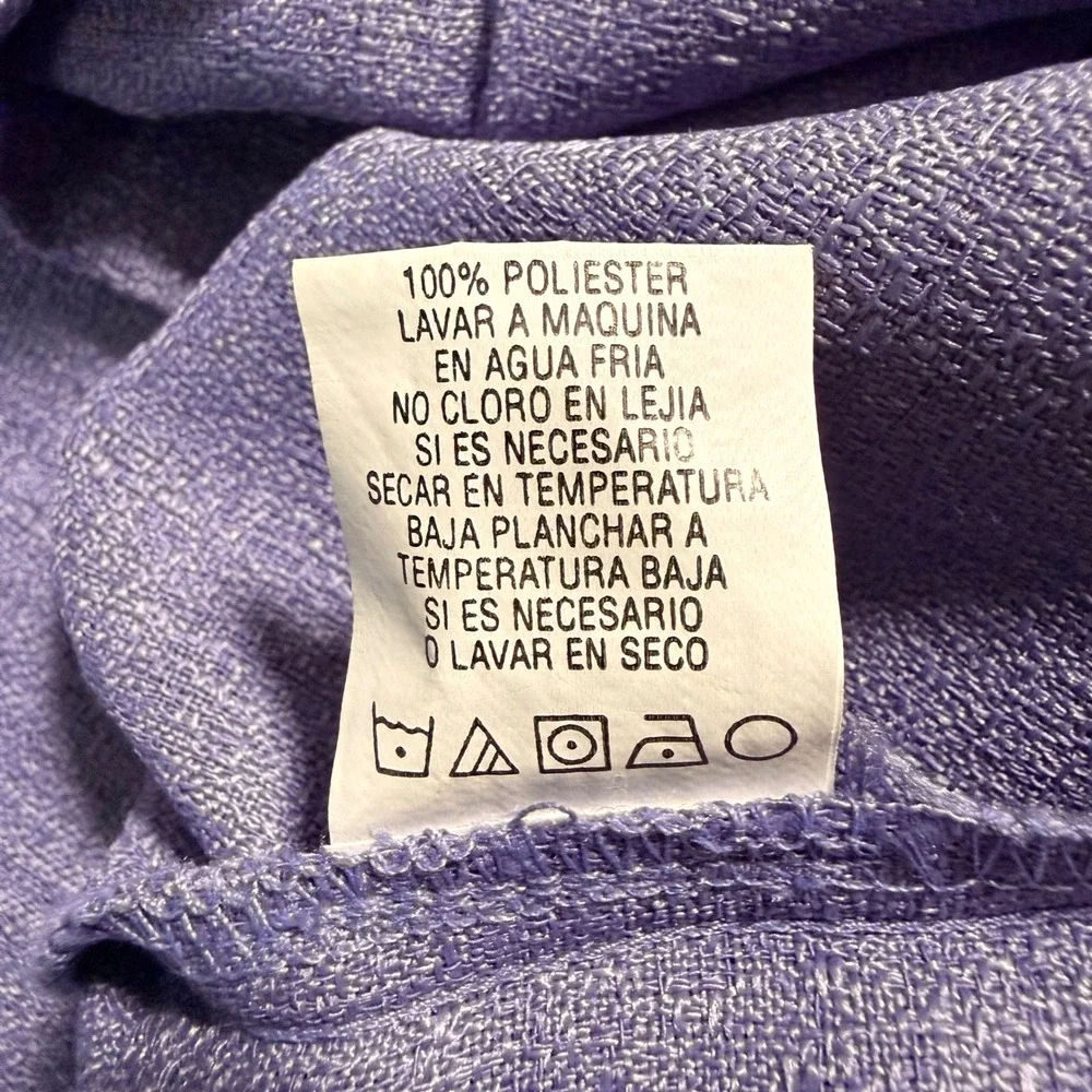 Leslie Fay Purple Textured A-Line Skirt Elastic Back Size 18 141223M
